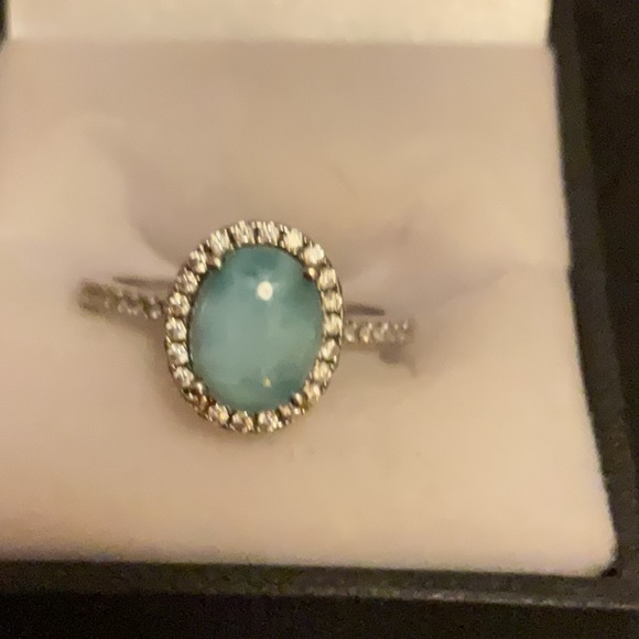 🔥HOT Larimar from the Caribbean Ring Size 8 Retail $229 Pristine Condition - Picture 3 of 5